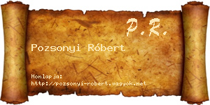 Pozsonyi Róbert névjegykártya