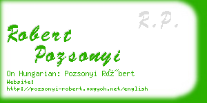 robert pozsonyi business card